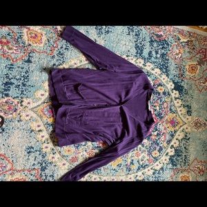 Purple cardigan